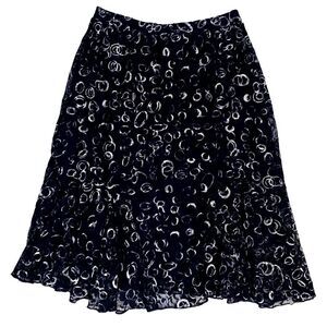 Christopher & Banks navy‎ & white lace skirt